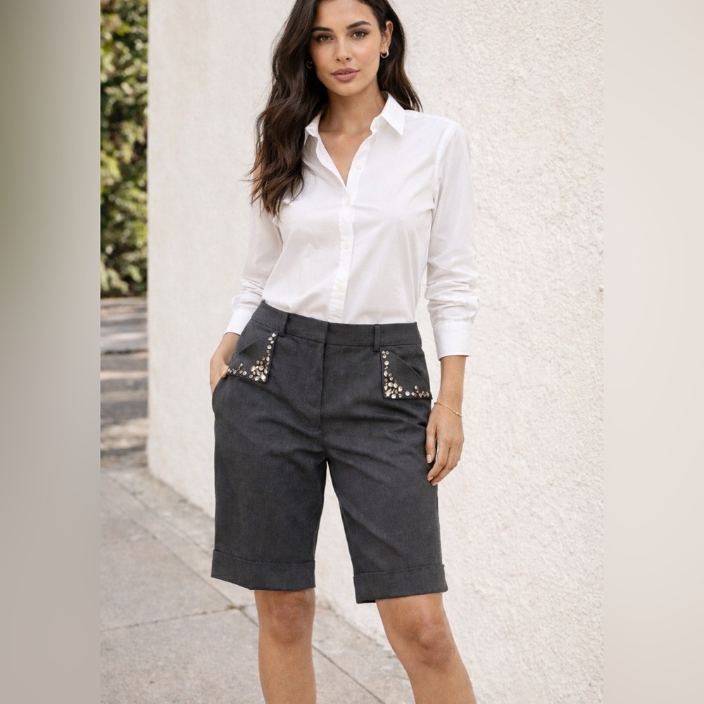 Robert Rodriguez Charcoal Embellished Women's Shorts